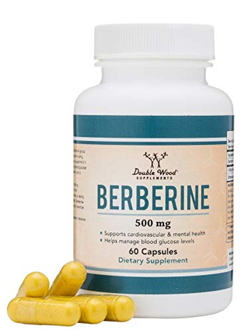 Berberine HCL 500mg  Powerful AMPK Activator  Blood Sugar Support -Vegetarian  Gluten-Free  Non-GMO- Complex Extract Supplement  60 Capsules by Double