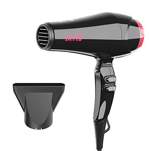 Professional Ionic Salon Hair Dryer  Powerful 1875 watt Ceramic Tourmaline Blow Dryer  AC Motor Ion quiet Hairdryer with Concentrator Nozzle Attachmen