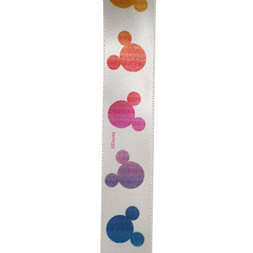Offray  7-8-Inch by 9-Feet  Multicolor Mickey Mouse Silhouette Craft Ribbon  7-8 Inch x