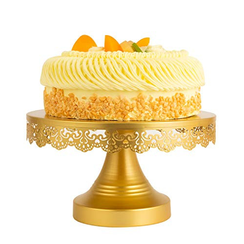 10In Gold Cake Stand Round Cupcake Stands Pedestal Display Metal Dessert Display Cake Stands Vintage Cake Rack Dessert Fruit Serving Plate for Birthda