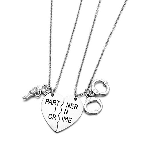 Girls Gift Best Friend Set for 2 Partner in Crime Necklace for Best Friend BFF Necklace Sister Jewelry for 2 Girls Gift Best Friend Set for 2 Partner in Crime Necklace for Best Friend BFF Necklace Sister Jewelry for 2