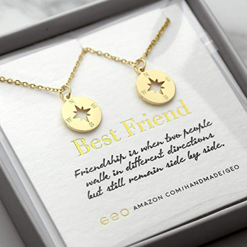 Best Friend Necklaces For Two Gold Compass Necklaces For Women Best Friend Gifts BFF Necklace For 2 Friendship Necklace Best Friend Necklaces For Two Gold Compass Necklaces For Women Best Friend Gifts BFF Necklace For 2 Friendship Necklace