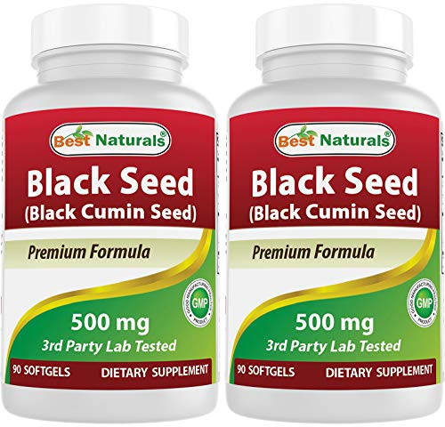 2 Pack - Best Naturals Black Seed Oil 500 mg 90 Softgels -Total 180 Count-