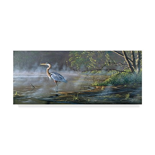 Trademark Fine Art Quiet Cove Great Blue Heron by Wilhelm Goebel, 10x24-Inch