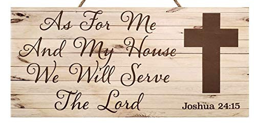 JennyGems As for Me and My House We Will Serve The Lord Joshua 2415 - Inspirational Gifts and Verses - Wedding Gifts - Wedding Signs - Made in USA