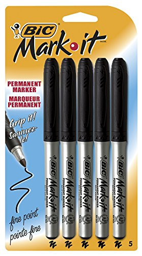 BIC Marking Permanent Marker  Fine Point  Black  5-Count