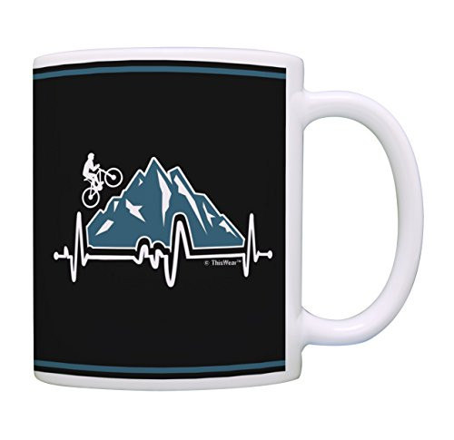 Cyclist Gifts MTB Coffee Mug Mountain Bike Gifts for Men and Women Mountain Bike Lover Gifts Bike Cup Bicyclists Gifts for Men and Women Cyclist Mug C