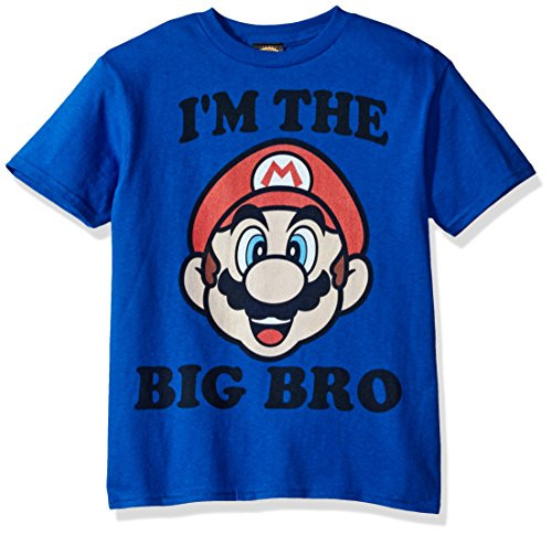 Nintendo Little Boys Big Bro Graphic T-shirt  Royal  YS