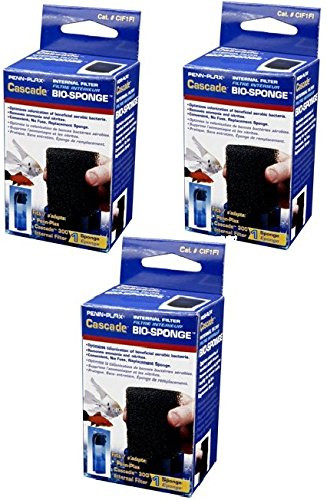Penn Plax Cascade 300 Internal Bio Sponge Filters -3 Pack-