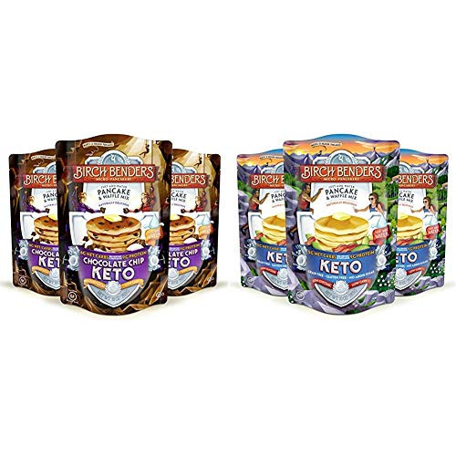 Birch Benders Keto Chocolate Chip Pancake and Waffle Mix with Almond-Coconut and Cassava Flour  Just Add Water  3 Count and Waffle Mix by Birch Benders  Low