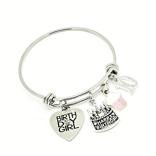 10th Birthday Charm Bracelet  10th Birthday Gift Idea for Girls  10 Year Old Daughter Birthday Bangle Bracelet Gift