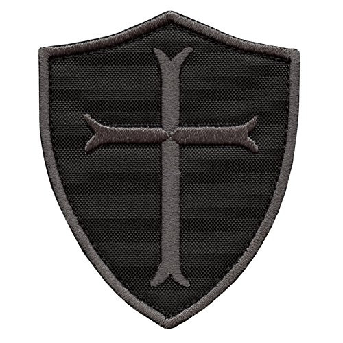 LEGEEON Black Subdued Crusaders Templar Cross US Navy Seals ACU DEVGRU Embroidered Fastener Patch