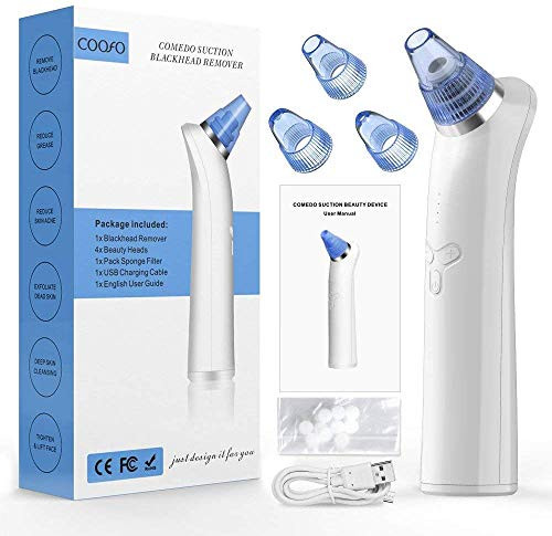 Blackhead Remover  COOFO Blackhead Vacuum Suction Remover Electric Pore Cleaner Removal Extractor Tool Skin Facial Pore Cleaner for Facial Skin Treatm