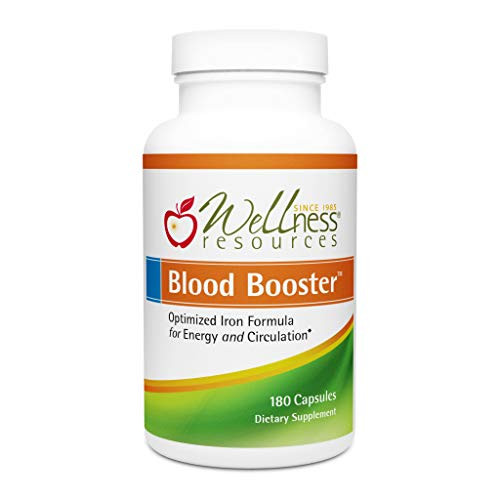 Blood Booster - Gentle Iron -25mg- from Iron Bisglycinate - MethylFolate and B12 for Energy and Fatigue -180 caps - Vegan  Gluten Free  Non-GMO-
