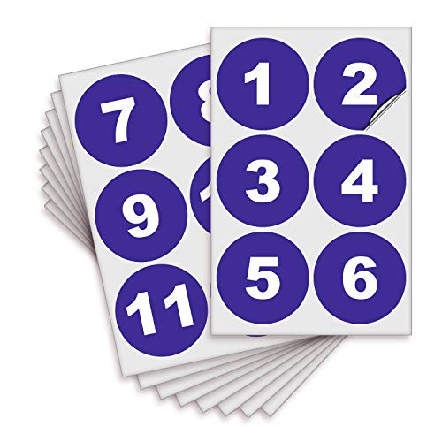 Blue Vinyl Consecutive Number Stickers - 1 to 50  3 inch Self-Adhesive - Premium Decal for Indoor and Outdoor  Ideal for Inventory  Storage  Organizing