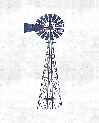 Posterazzi PDXLW4355SMALL Blue Windmill II Photo Print  18 x 24  Multi