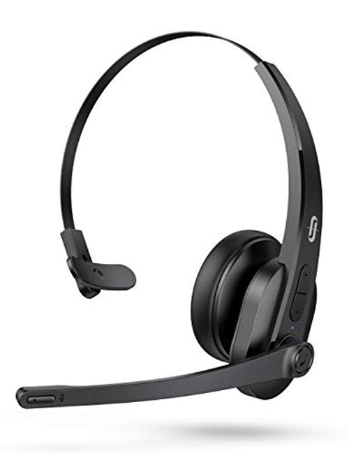 TaoTronics Bluetooth Headset with Microphone  Wireless Headset with USB Adapter for PC  Noise Cancel Mic  On Ear Headphones Bluetooth 5-0 34H for Phon