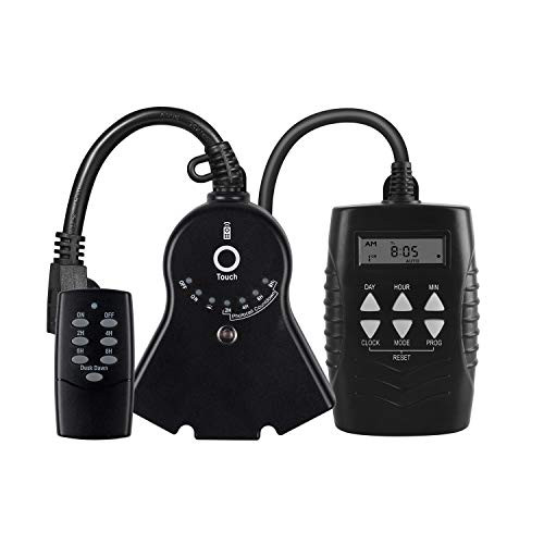 BN-LINK 7 Day Outdoor Heavy Duty Digital Programmable Time  BND60 U78-Outdoor 24-HR Water Resistant Photoelectric Countdown Timer Photocell Light Sens