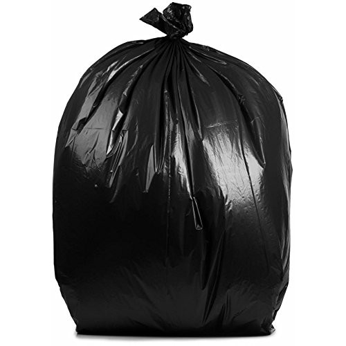 PlasticMill 40-45 Gallon, Black, 1.5 Mil, 38x46, 100 Bags/Case, Garbage Bags/Trash Can Liners.