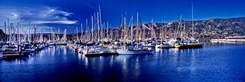 Posterazzi Boats at harbor Santa Barbara California USA Poster Print -12 x 36- Posterazzi Boats at harbor Santa Barbara California USA Poster Print -12 x 36-