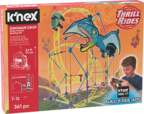 K'NEX Thrill Rides Dinosaur Drop Roller Coaster Building Set Ride It! app 361 Pieces Ages 7+ Virtual Reality Construction Toy K'NEX Thrill Rides Dinosaur Drop Roller Coaster Building Set Ride It! app 361 Pieces Ages 7+ Virtual Reality Construction Toy