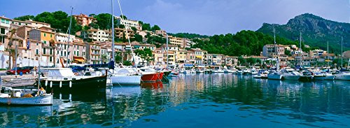 Posterazzi Boats moored at a harbor Majorca Balearic Islands Spain Poster Print  -27 x 9-