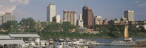 Posterazzi Boats moored at a harbor Mud Island Memphis Tennessee USA Poster Print  -36 x 12-