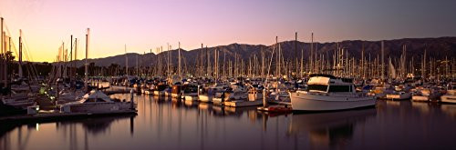 Posterazzi Boats moored at a harbor Stearns Pier Santa Barbara California USA Poster Print -27 x 9- Posterazzi Boats moored at a harbor Stearns Pier Santa Barbara California USA Poster Print -27 x 9-