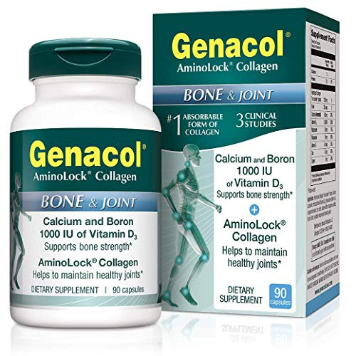 Genacol Bone Health and Joint Support Supplement with Calcium  Boron  Magnesium  Vitamin D3 and Hydrolyzed Collagen - Bone Density Supplements for Women