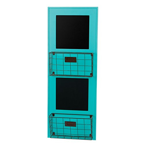 Skalny Blue Rectangle Wood Wall Storage Unit with Chalkboard, 11.75" x 4" x 31.5" Skalny Blue Rectangle Wood Wall Storage Unit with Chalkboard, 11.75" x 4" x 31.5"