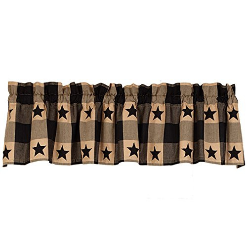 The Country House Collection Black Star Check Valance (72x14)