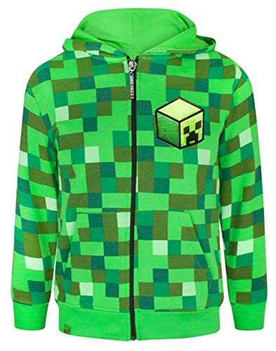Minecraft Creeper Boys Hoodie -11-12 Years- Green