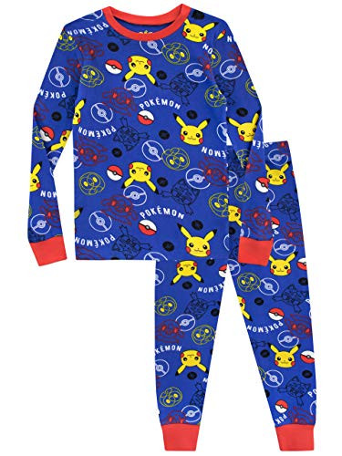 Pokemon Boys Pikachu Pajamas Size 6 Blue