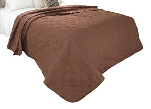 Solid Color Quilt by Bedford Home King - Chocolate