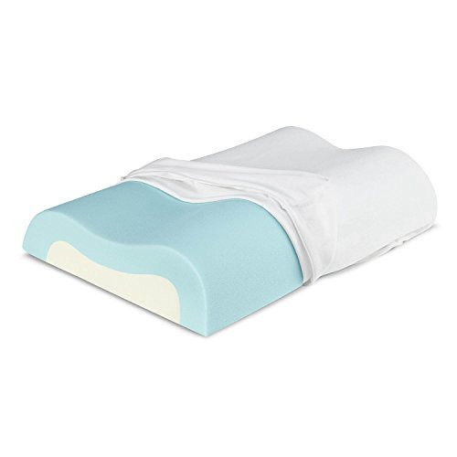 Sleep Innovations Cool Memory Foam Contour Pillow with Microfiber Cover, Made in the USA with a 5-Year Warranty - Queen Size