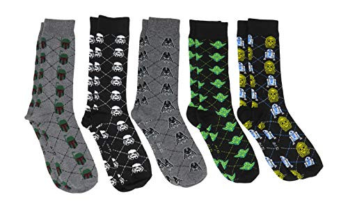 Hyp Star Wars Characters Argyle Crew Socks 5 Pair Pack Hyp Star Wars Characters Argyle Crew Socks 5 Pair Pack