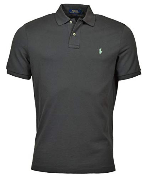 RALPH LAUREN Polo Mens Classic-Fit Mesh Polo  Char Grey -M-