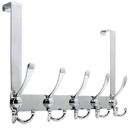 Over The Door Hook WEBI Door Hanger Hook Rack with 5 Tri Hooks for Hanging Coats  Over The Door Towel Rack Towel Hanger Door Coat Hanger Over Door Co