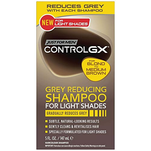Just for Men Control Gx Grey Reducing Shampoo  Blonde and Medium Brown  5 fl oz -Pack of 2-