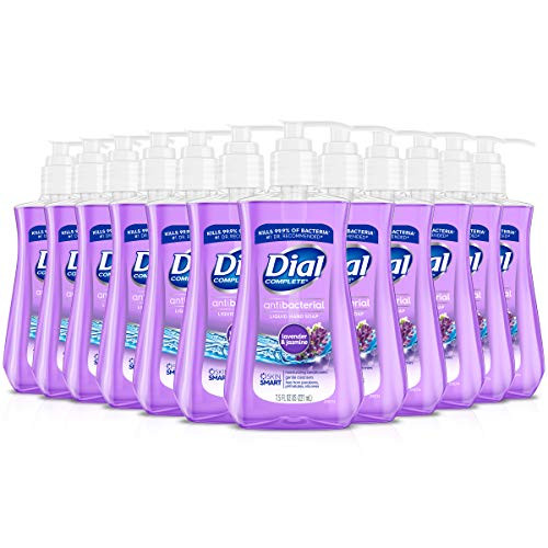 Dial Antibacterial Liquid Hand Soap  Lavender and Twilight and Jasmine  7-5 Fluid Ounces -Pack of 12-