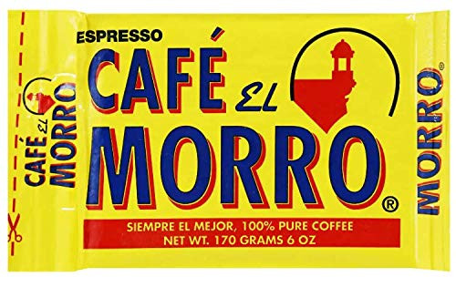 Espresso Ground Coffee - from Café El Morro- 6 oz -Pack of 4- Gourmet Dark Roast Espresso Coffee  Pure Ground Coffee  Vacuum Pack