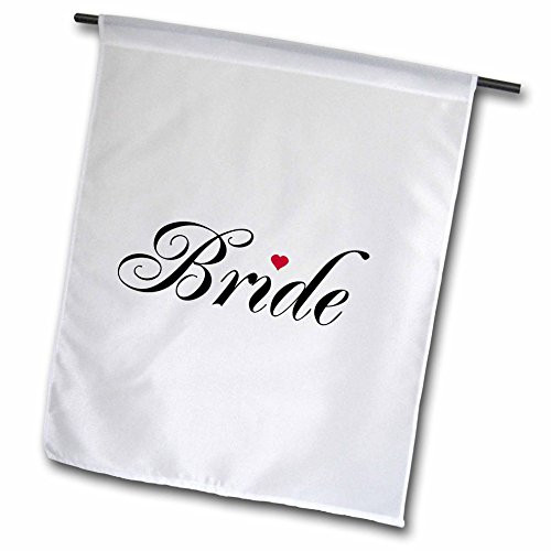 3dRose fl-112863-1 Bride with Red Love Heart Part of a Bride and Groom Set Wedding Marriage Married Hen Bachelorette Garden Flag  12 by 18-Inch