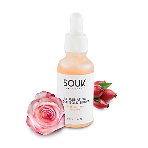 SOUK Skincare - Liquid Highlighter Makeup Rose Gold Facial Serum - Illuminating Primer - Illuminator Makeup - Illuminating Rose Gold Serum - Glow Seru