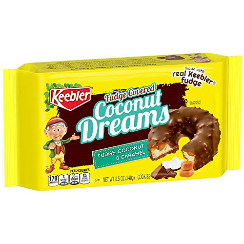 Keebler Cookies  Fudge Covered Coconut Dreams  Flavors of Fudge  Caramel and Coconut  8-5 oz Tray-Pack of 12-