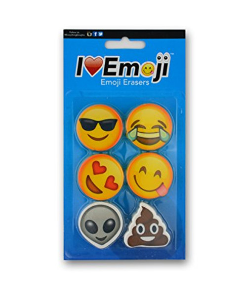 I EM JI Emoji Eraser - Smile  Heart Eyes  Sunglasses  Poo - Emoticon Variety -Set 2-