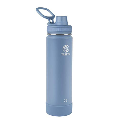 Takeya Actives Insulated Water Bottle w-Spout Lid  Bluestone  22 Ounce