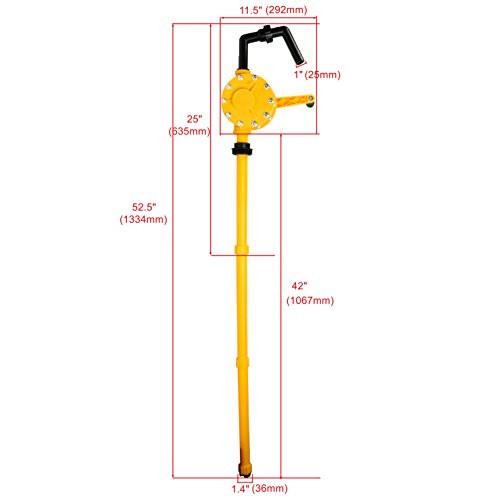 Amarine-made Plastic Polypropylene Hand Rotary Transfer Drum Barrel Pump