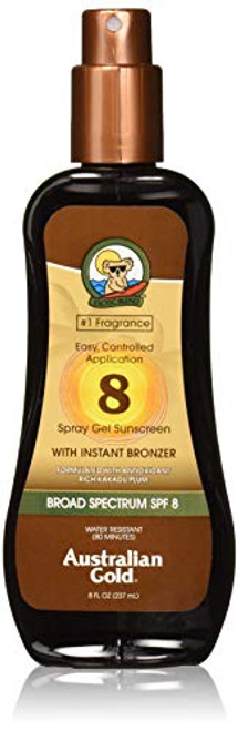 Australian Gold Spf08 Spray Gel With Instant Bronzer 8 Ounce -235ml- -2 Pack- Australian Gold Spf08 Spray Gel With Instant Bronzer 8 Ounce -235ml- -2 Pack-