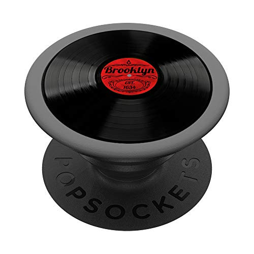 Brooklyn New York Vinyl Record PopSocket Grip for Men Women PopSockets PopGrip Swappable Grip for Phones and Tablets