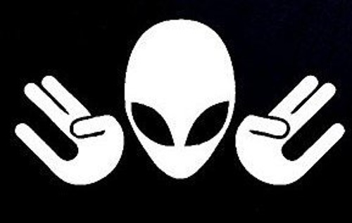 JDM Alien Shocker Makarios LLC -Cars Trucks Vans Walls Laptop MKR- White -5-5 x 3-5-MKR890 JDM Alien Shocker Makarios LLC -Cars Trucks Vans Walls Laptop MKR- White -5-5 x 3-5-MKR890